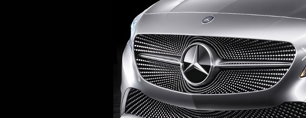 Mercedes-Benz vehicle front grille and star emblem — Premier Drive subscription